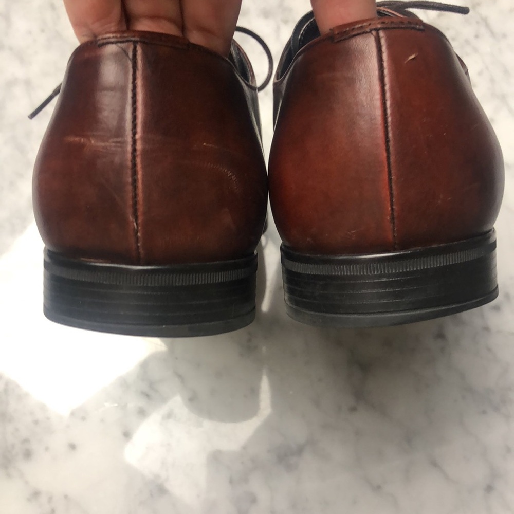 PRADA Men's Brown Leather Lace-Up Dress Shoes 9.5 - Picture 6 of 13